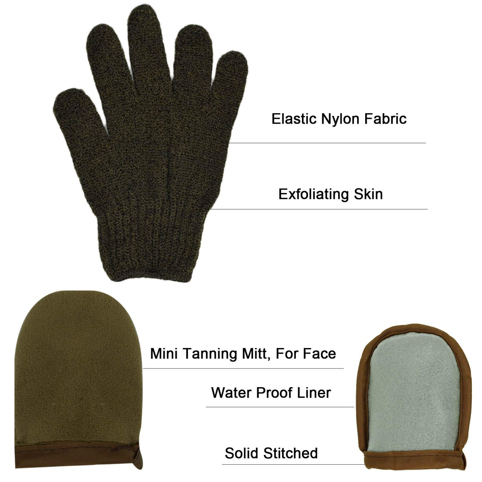 TSAIYI exfoliating glove fibers shown for effective dead-skin removal