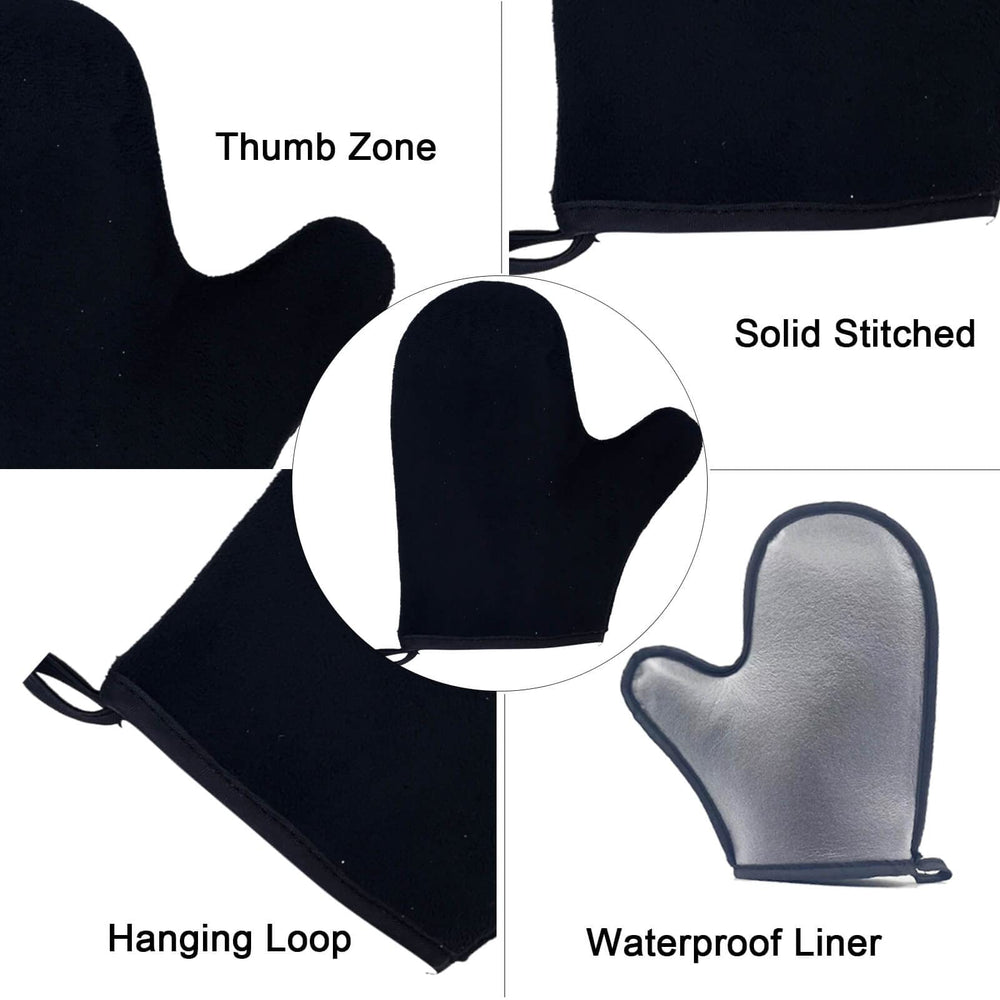 TSAIYI full tanning mitt thumb pocket closeup for controlled, streak-free application
