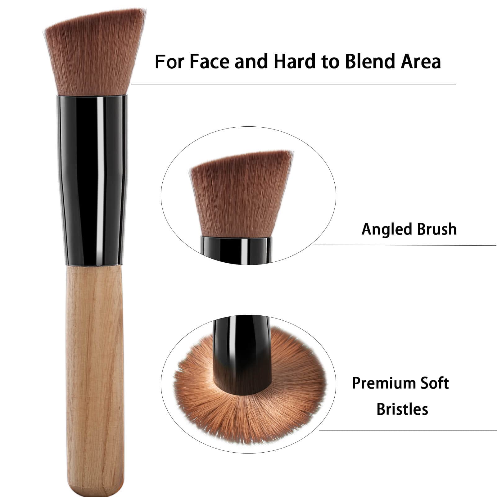 TSAIYI mini face mitt and angled brush shown for precise face and edge blending