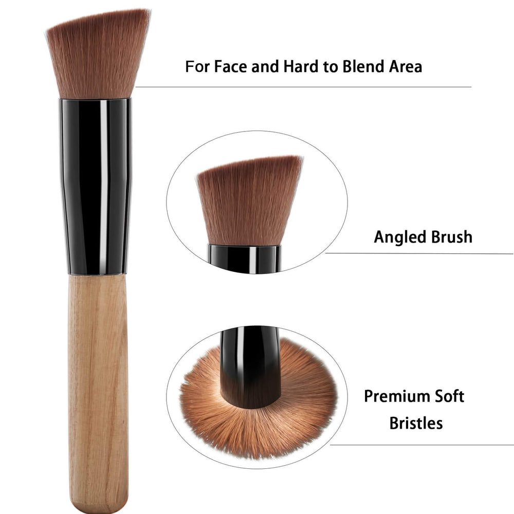 TSAIYI mini mitt and angle brush together for precise face blending