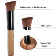 TSAIYI mini mitt and angle brush together for precise face blending