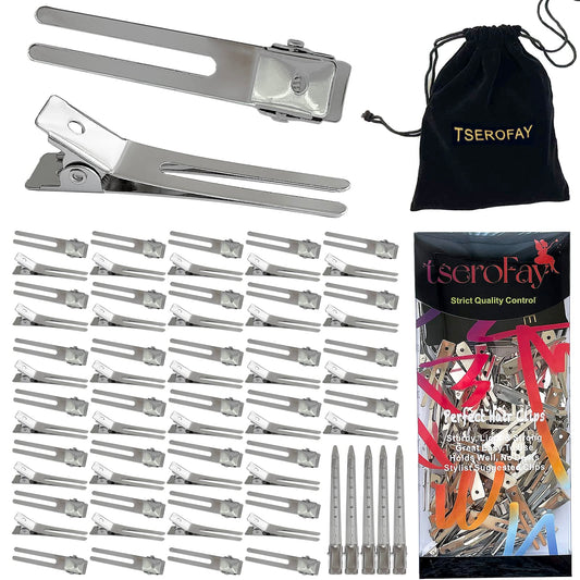 TSEROFAY front view of 65-piece silver clips kit showing organization and portability benefit