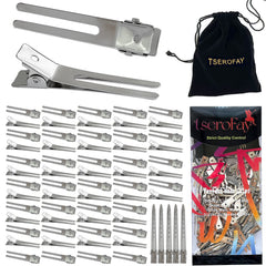 TSEROFAY front view of 65-piece silver clips kit showing organization and portability benefit