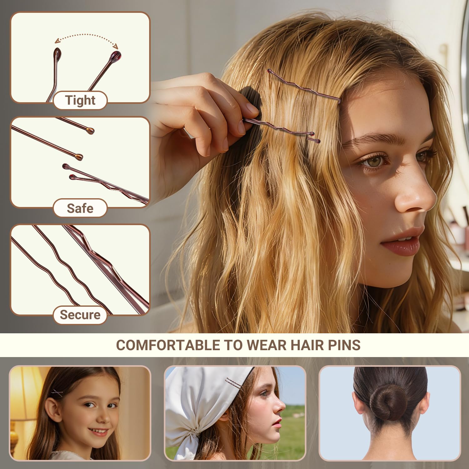 TsMADDTs bobby pins detail with rounded tips to protect hair from damage