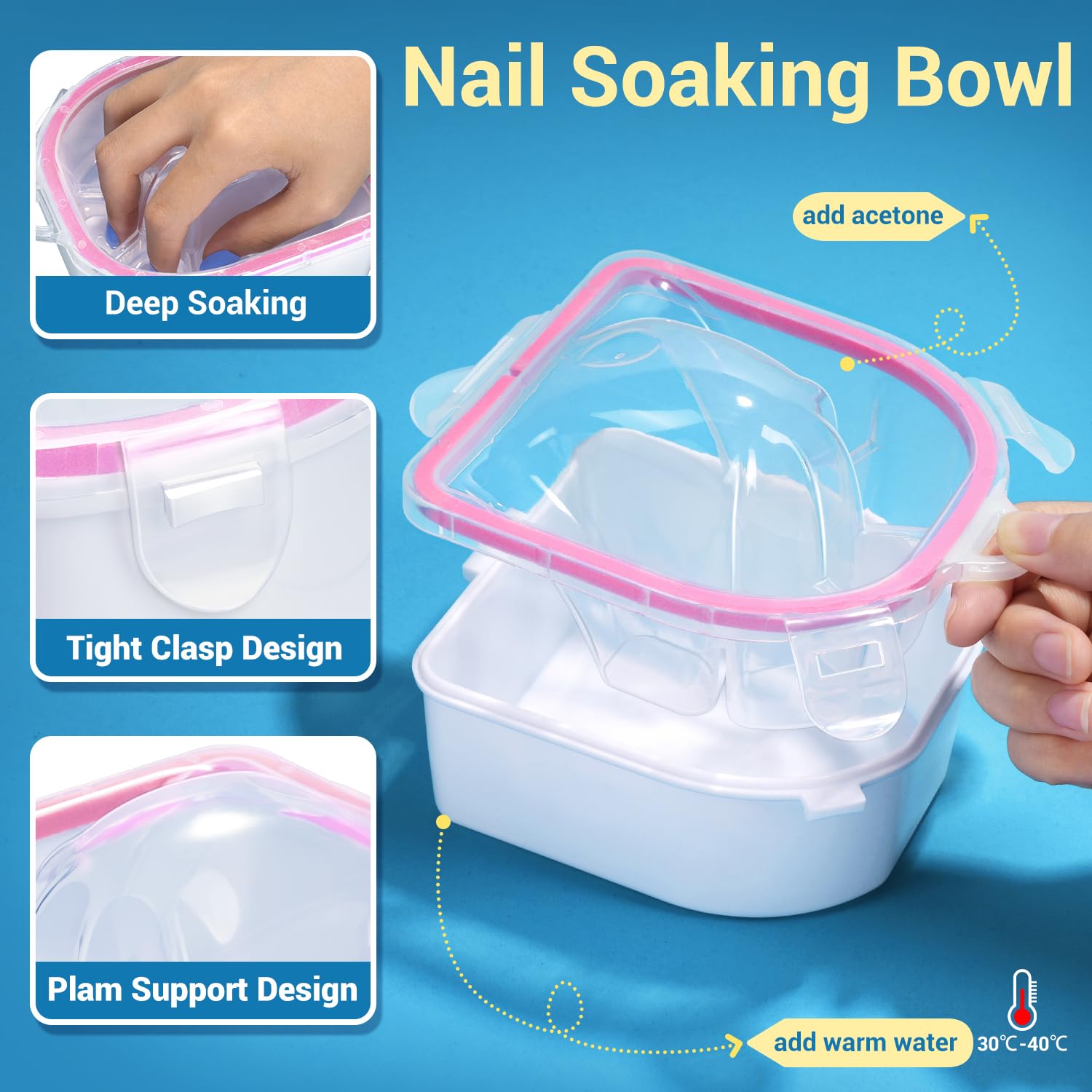 TsMADDTs layered soak bowl close-up demonstrating acetone-saving and heat transfer