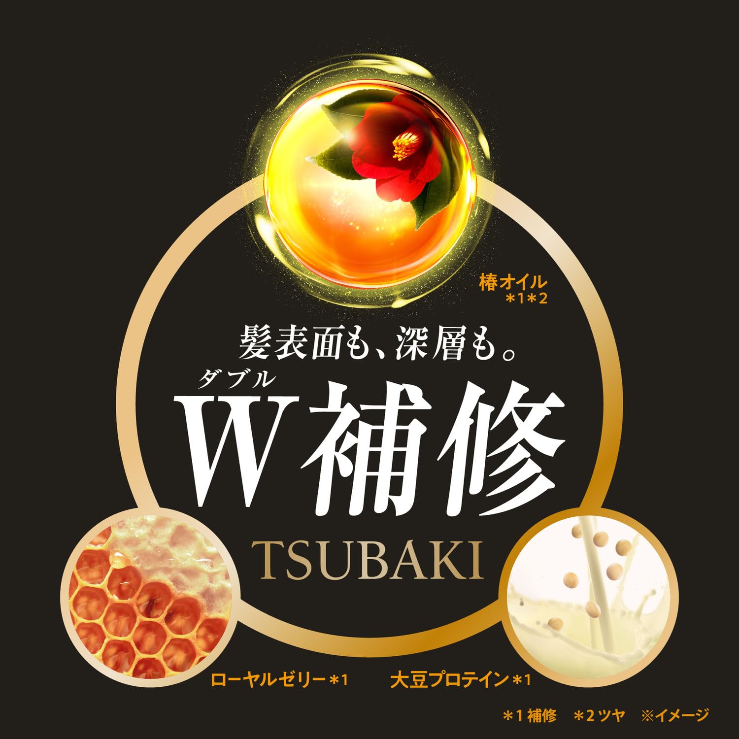 Tsubaki premium repair held in hand to show scale and travel-friendly benefit