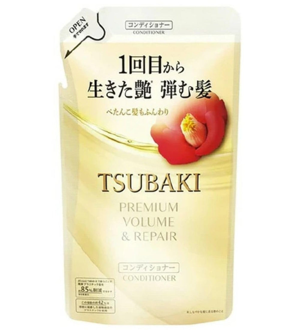 ファイントゥデイ TSUBAKI refill pouch front view showing brand and volume benefit