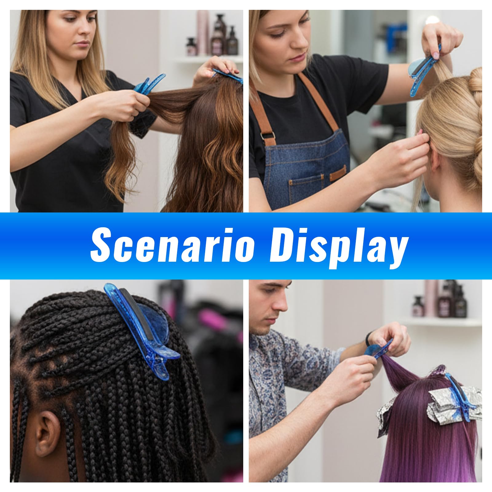 Tucnoeu clips securing wet hair during salon coloring for faster workflow