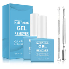 Tudiqe front packaging showing two small remover bottles and tools for easy gel removal