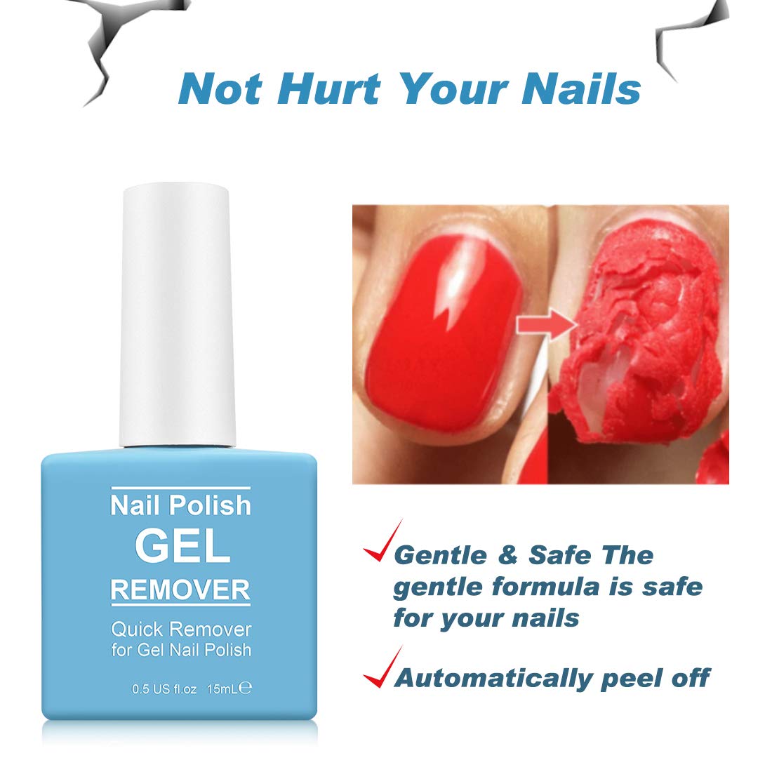 Tudiqe gel remover texture close-up illustrating smooth formula for fast penetration