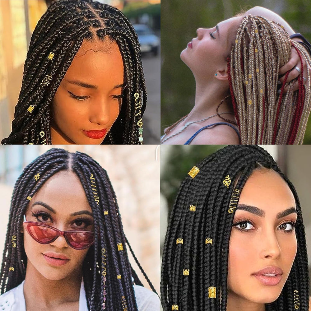 tuefuzy charms clipped on braided hair adding sparkle and style definition