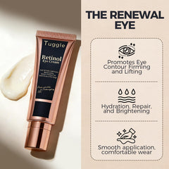 Applying Tuggle cream under eye demonstrating gentle application and smoothing effect