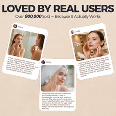 Before and after images demonstrating Tuggle visible reduction in fine lines
