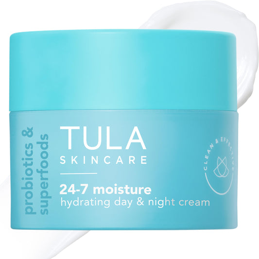 TULA front packaging showing jar and cap, highlights daily hydration benefit