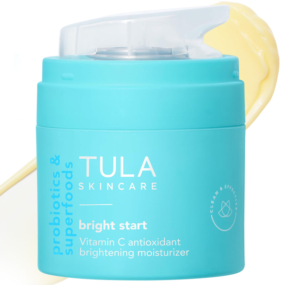 TULA front packaging showing 1.7 oz moisturizer and clear branding for brightening