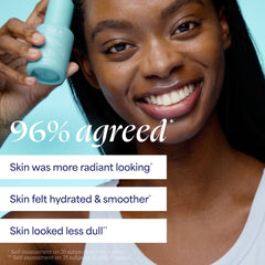TULA drops applied before moisturizer demonstrating layering routine benefit
