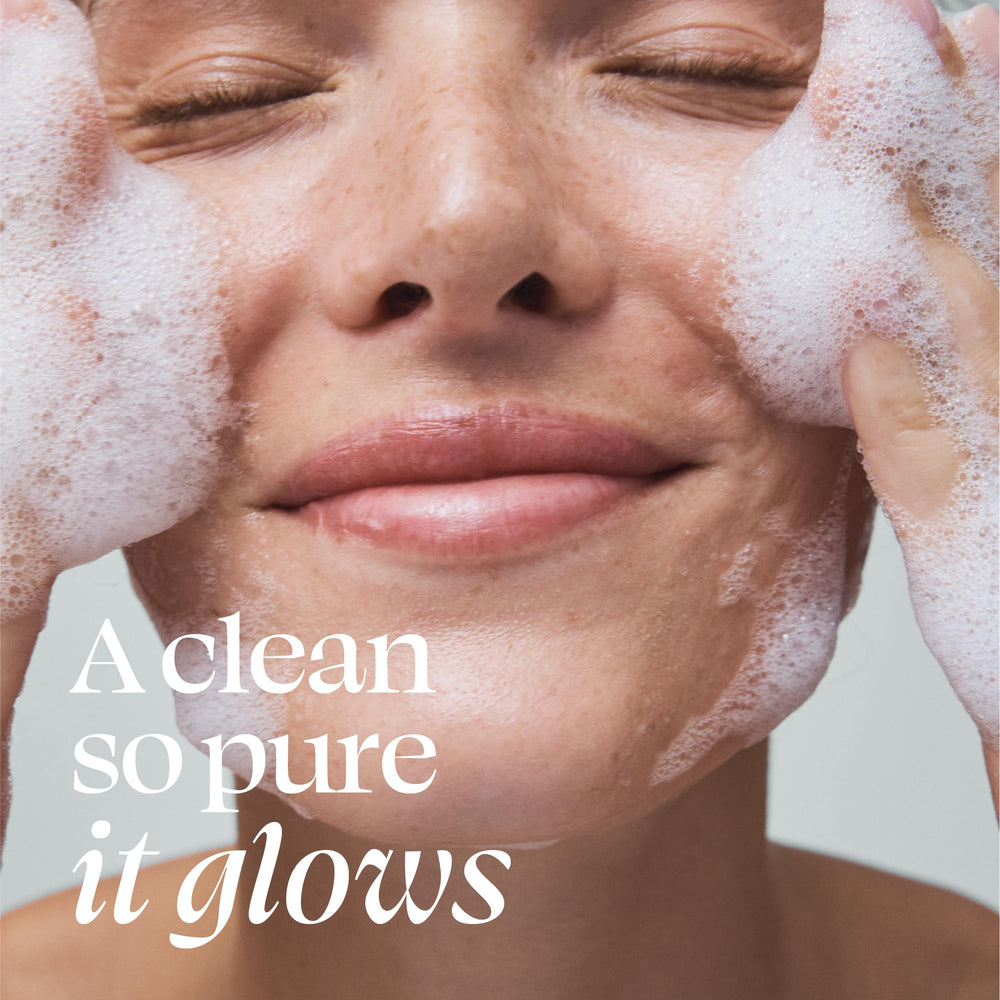 TULA cleanser in bathroom sink being rinsed for effective daily cleansing