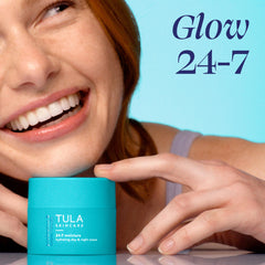TULA cream spread on hand showing smooth absorption benefit