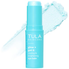 TULA eye balm front stick packaging showing compact travel-ready applicator and instant hydration