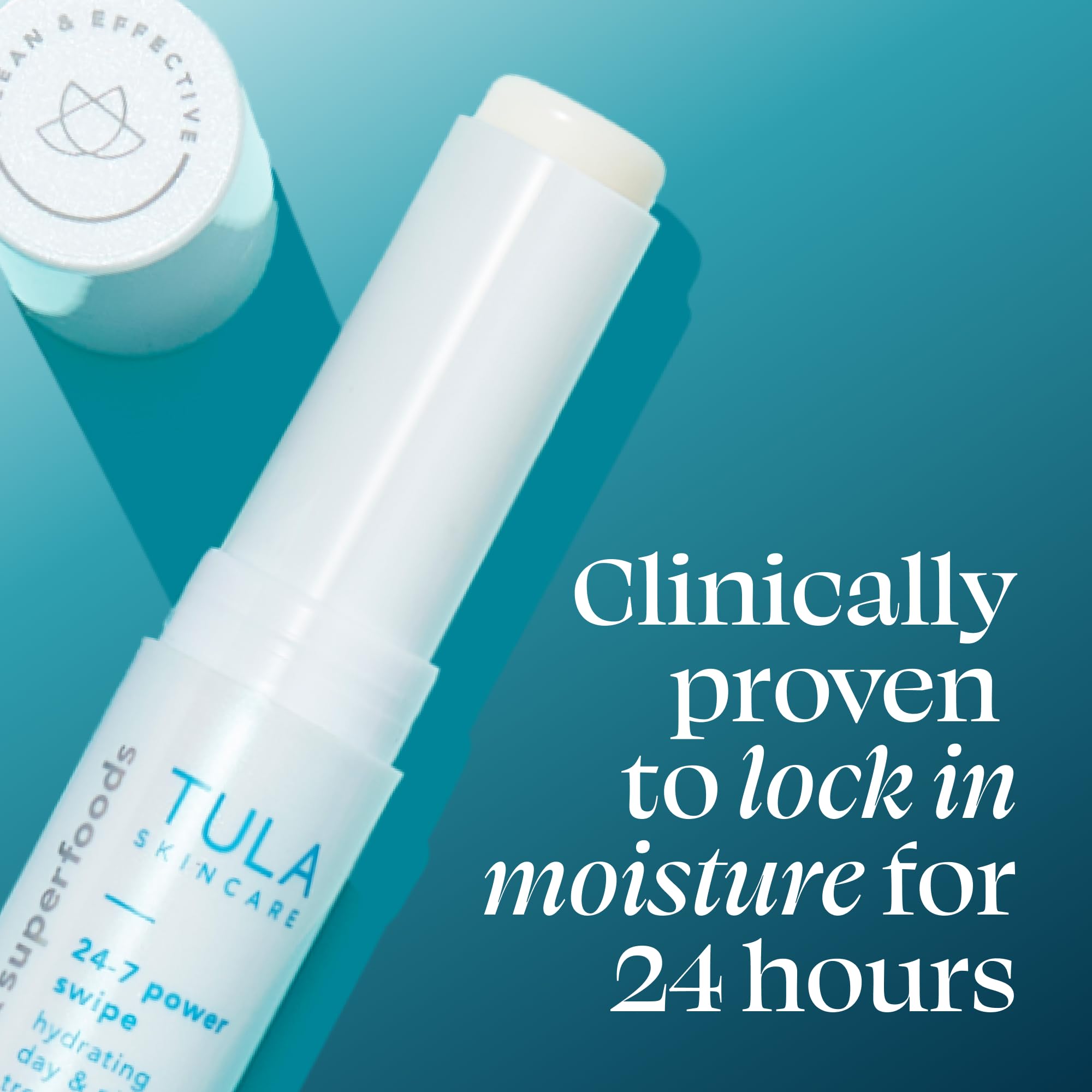 TULA balm texture swatch illustrating lightweight hydrating formula