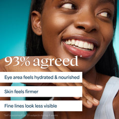 TULA eye cream beside a coin for size comparison showing travel-friendly benefit