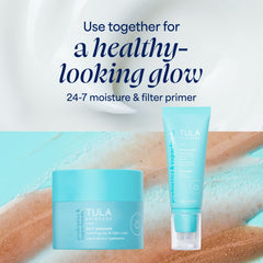 TULA applied to model bare skin for natural radiant finish