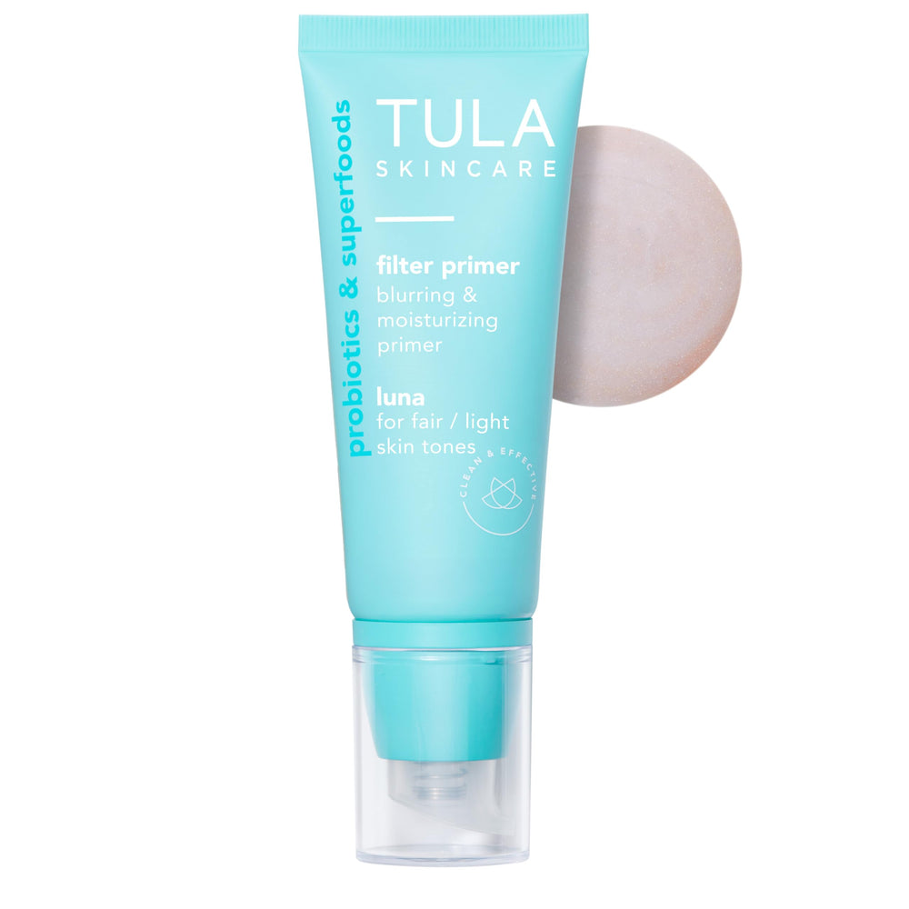 TULA Luna front packaging showing sleek primer bottle and brand