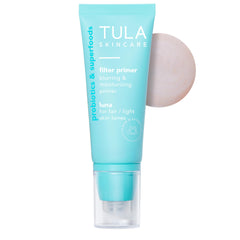 TULA Luna front packaging showing sleek primer bottle and brand
