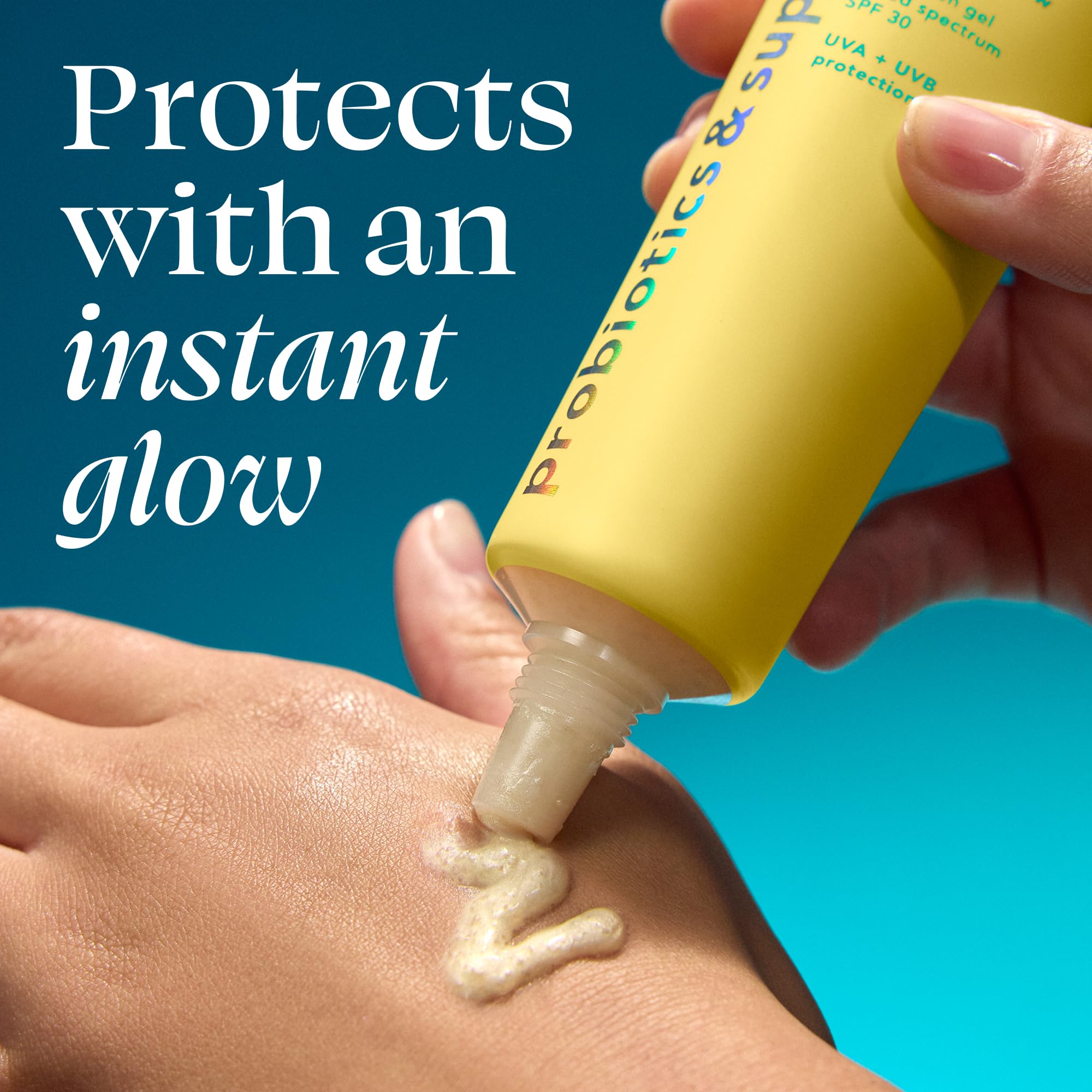 TULA gel spread on hand demonstrating dewy glow without greasy residue