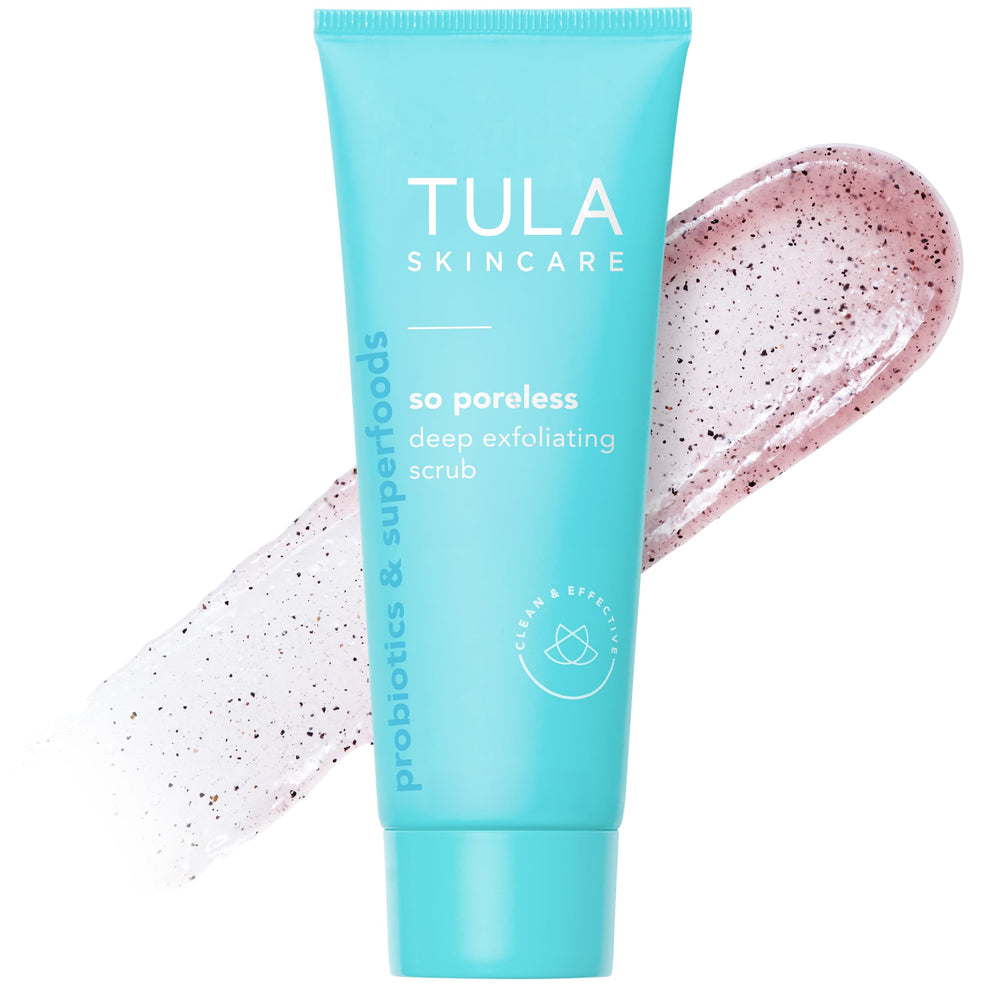 TULA front tube shot showing product and branding for clear pores