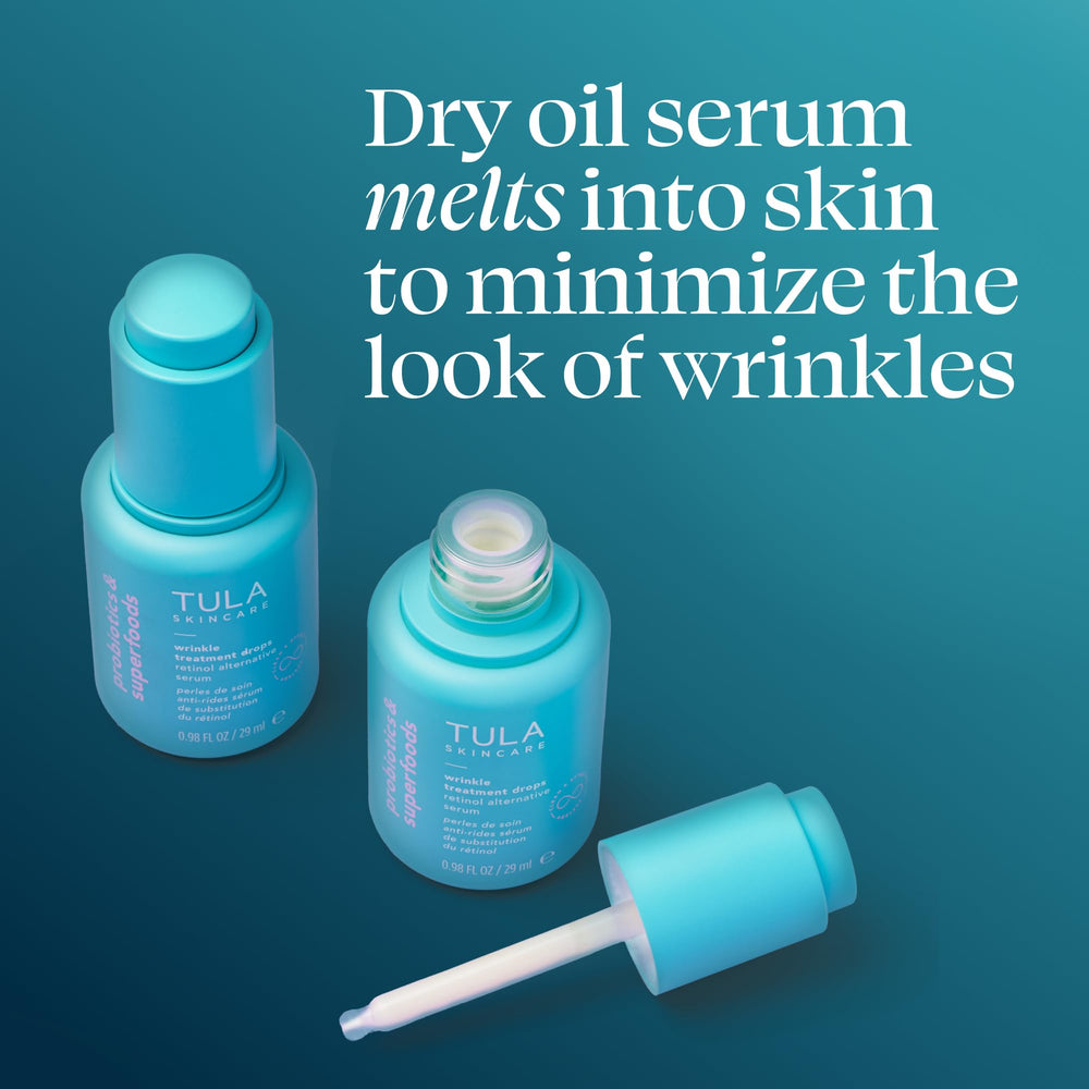 TULA close-up of serum texture highlighting lightweight feel and quick absorption
