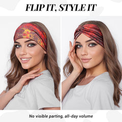 Tumurup knotted front detail showing vintage turban style and flattering knot