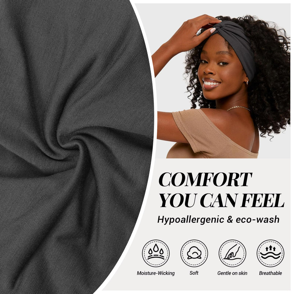 Tumurup headband beside ruler showing size and stretch fit benefit