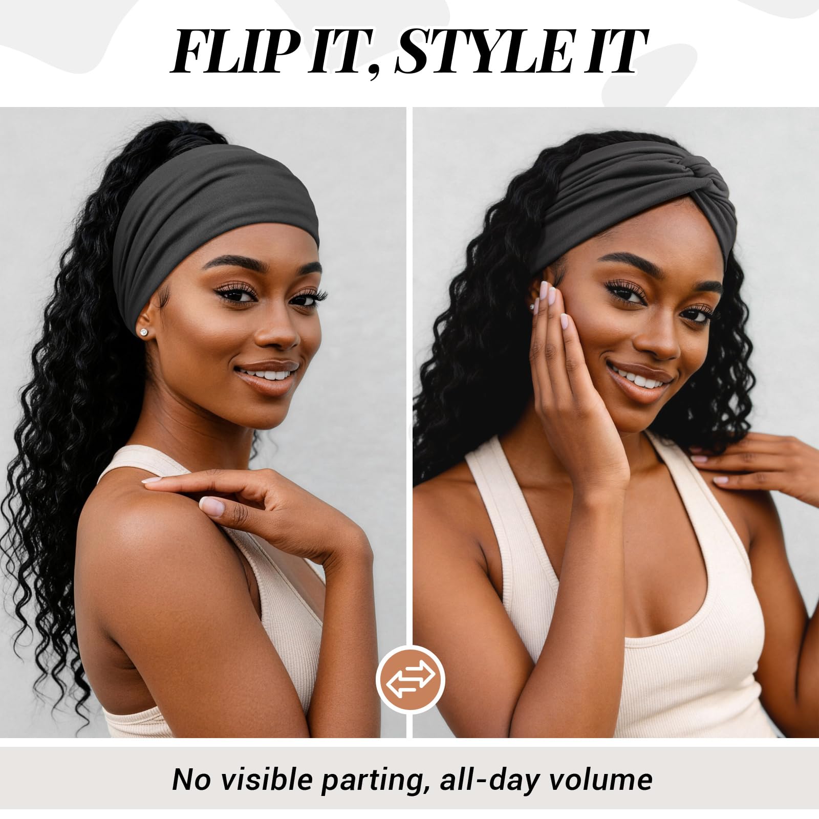 Tumurup headband worn during yoga providing secure sweat-wicking hold