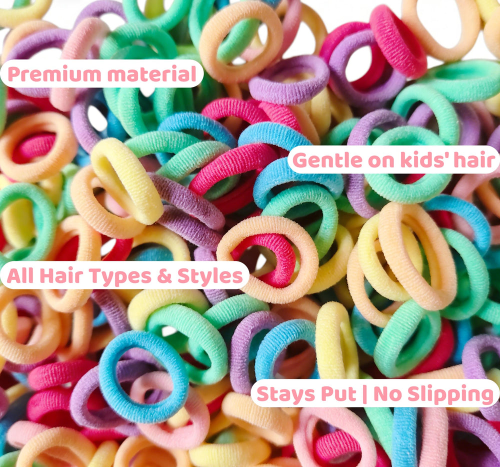 Tunbao hair ties securing toddler ponytail demonstrating comfortable hold