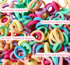 Tunbao hair ties securing toddler ponytail demonstrating comfortable hold