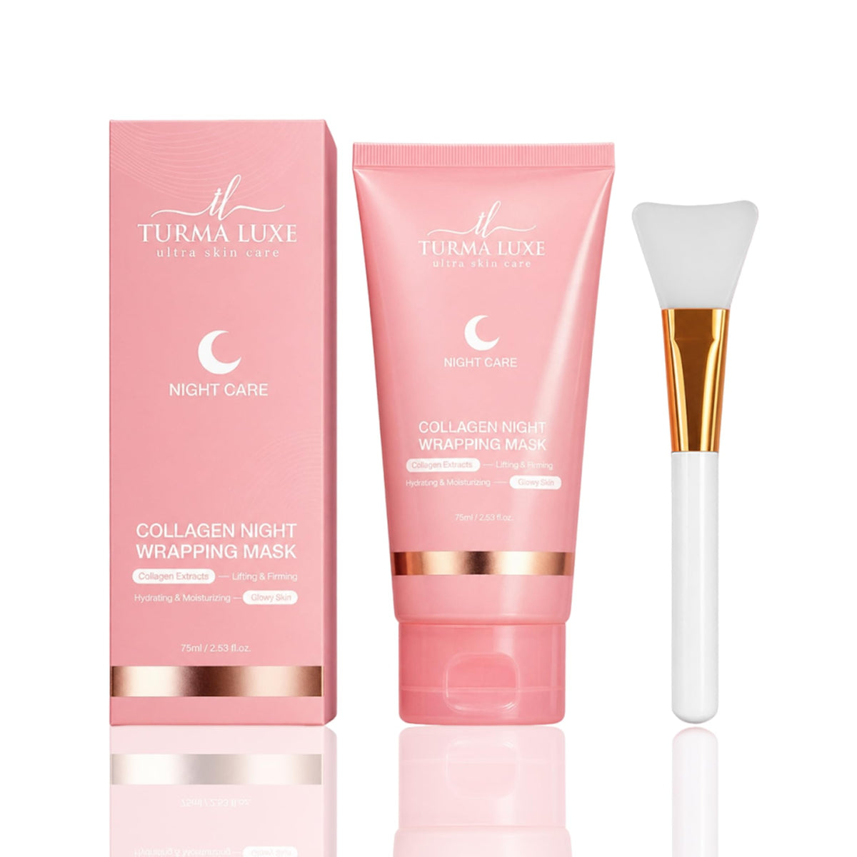 turma luxe front tube packaging showing product and size, easy storage benefit