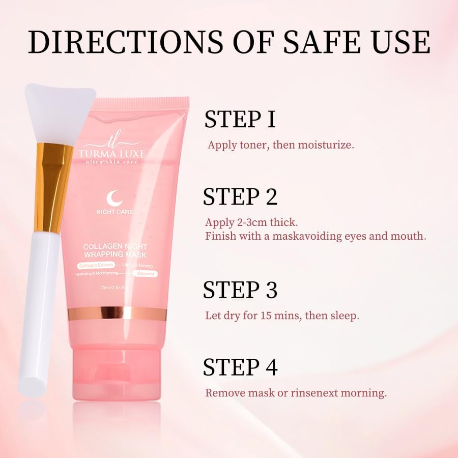 turma luxe mask applied on face side profile showing overnight coverage and comfort benefit
