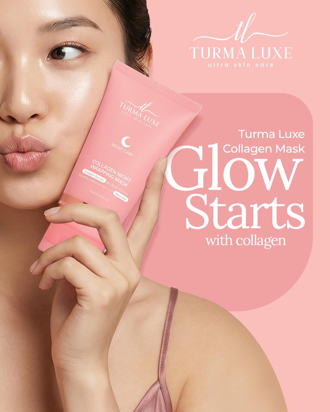 turma luxe tube held in hand for scale showing compact travel-friendly benefit