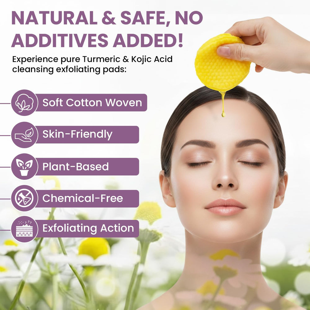 Turmeric Pad close-up texture showing dual-sided pad for gentle exfoliation