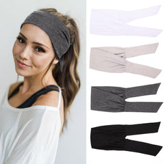 TuTive pack of four headbands front view showing colors and neat packaging, durable accessory