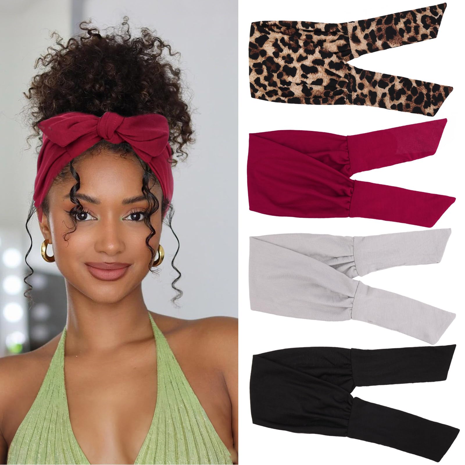 TuTive front view packaging showing four headbands and color variety for easy selection