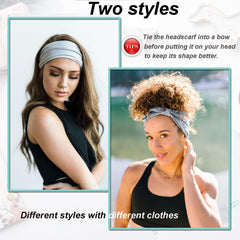TuTive headband knotted at front on model, secure hold and stylish look