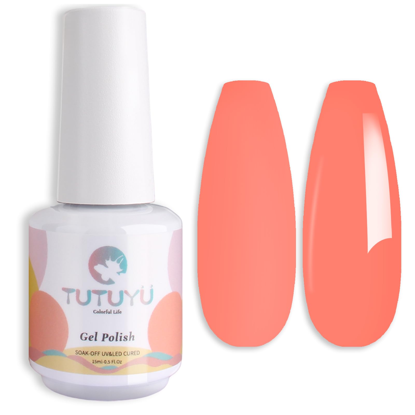 TUTUYU manicure in summer setting showing vibrant coral for outdoor looks