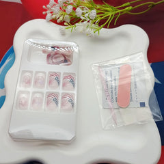 TUZANDW short square nails worn in lifestyle setting for festive confidence