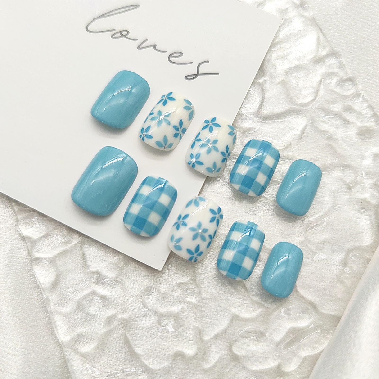 TUZANDW full set layout with 24 nails, sticker sheet, mini file and wooden stick for easy use