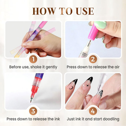 TWBBQ close-up of fine marker nib highlighting precise tip for detailed nail designs