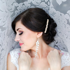 Tweruna comb used in side-swept hair for secure decorative hold