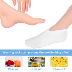 Tweruna socks worn overnight on feet demonstrating improved moisturizer absorption
