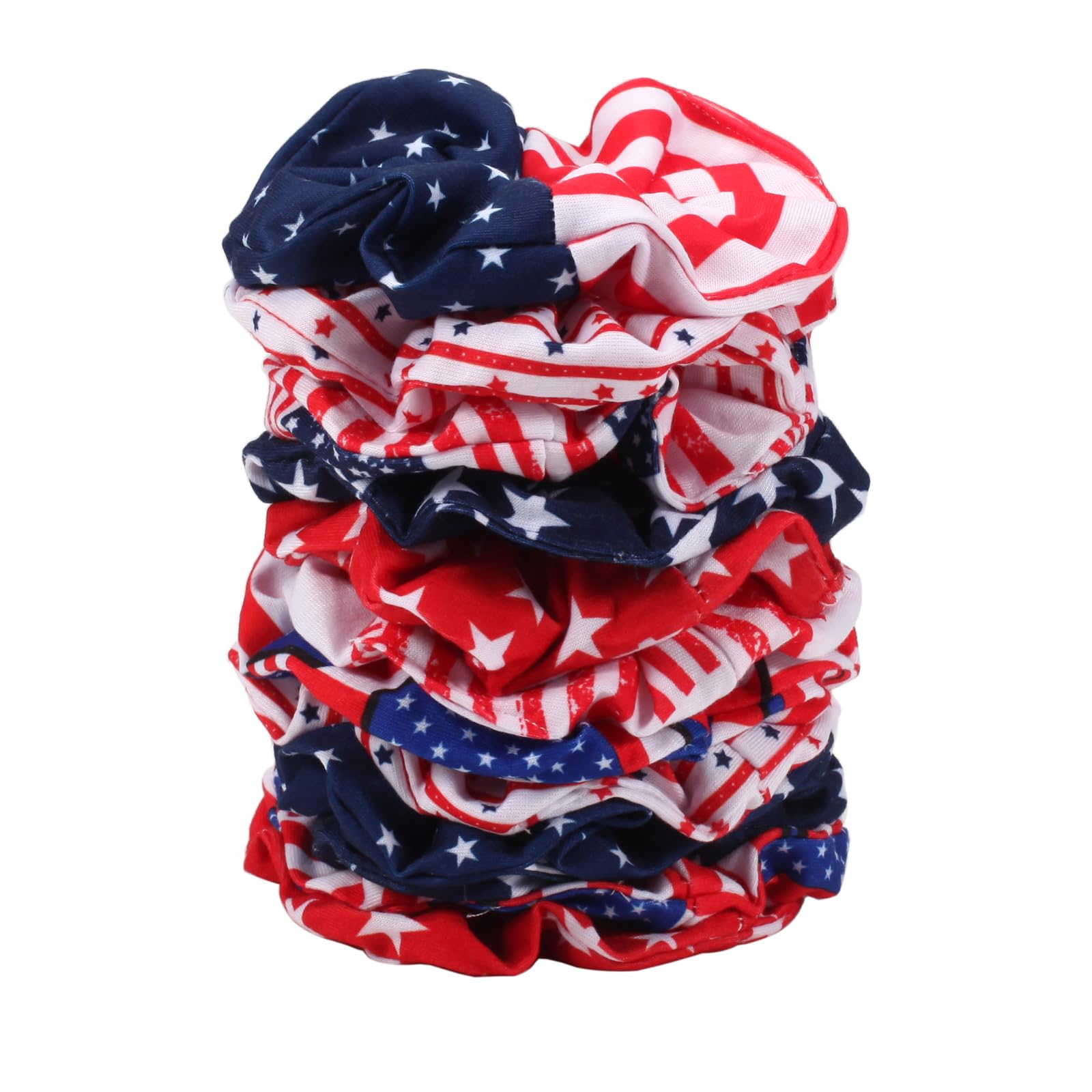 Twinfree scrunchies styled outdoors for festive 4th of July outfit coordination